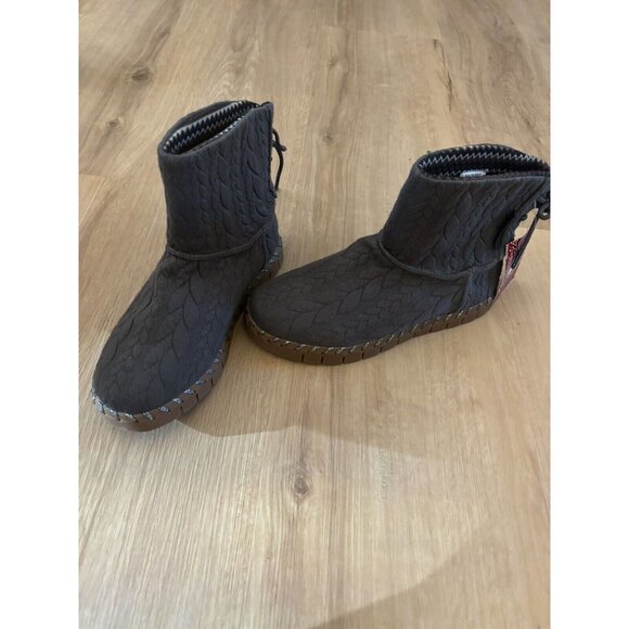 MUK LUKS Cable Knit Boots - Hoboken‎ women's 7 Medium Gray Grey NWOT - Picture 5 of 7